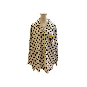 Disney Store Minnie Mouse Signature Polka Dot Sleep Shirt Yellow Trim NWT L